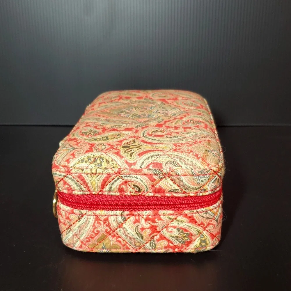 Encante‎ Accessories Compact Travel Jewelry Box Full Zippered Paisley Quilted